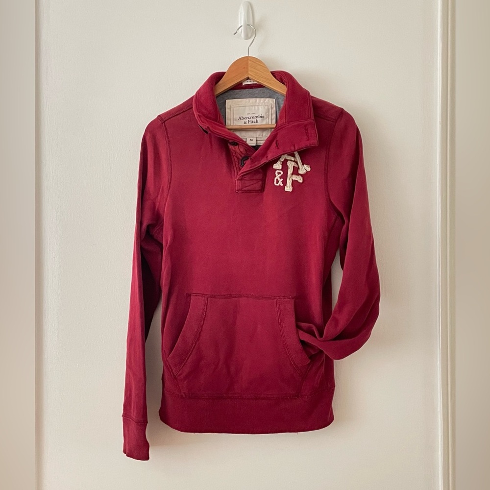 Vintage Abercrombie & Fitch Burgundy Premium Sweatshirt, Excellent condition